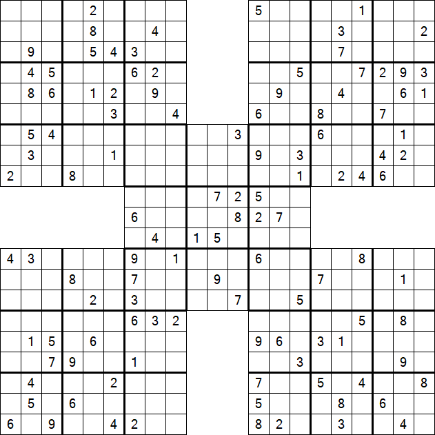 Samurai Sudoku - Difficile