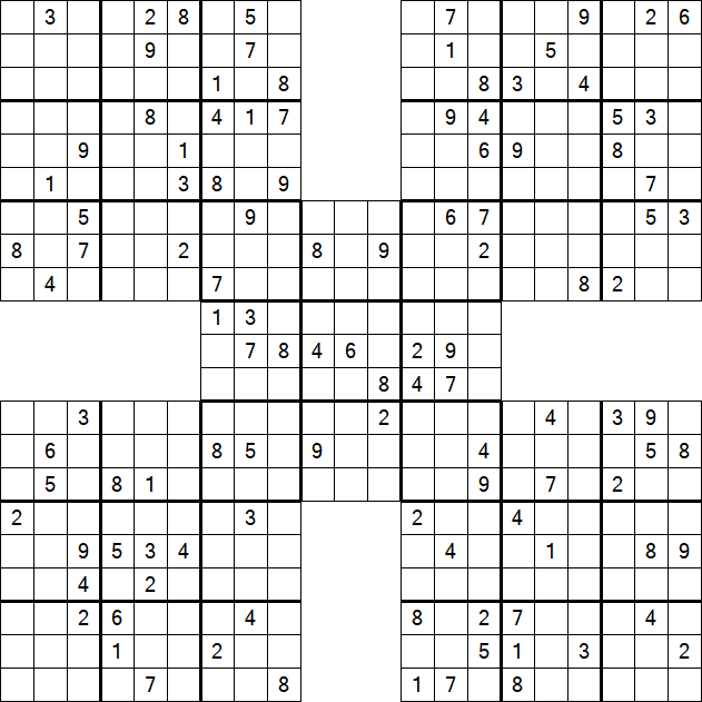 Samurai Sudoku - Difficile