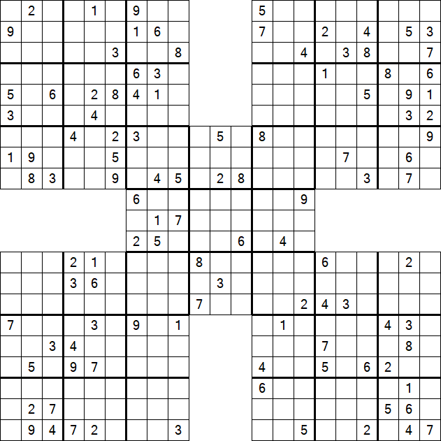 Samurai Sudoku - Difficile