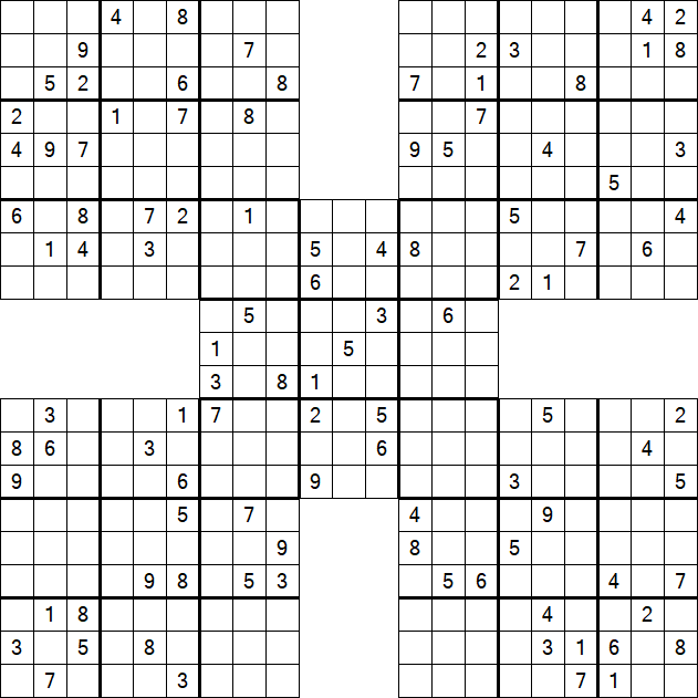 Samurai Sudoku - Difficile