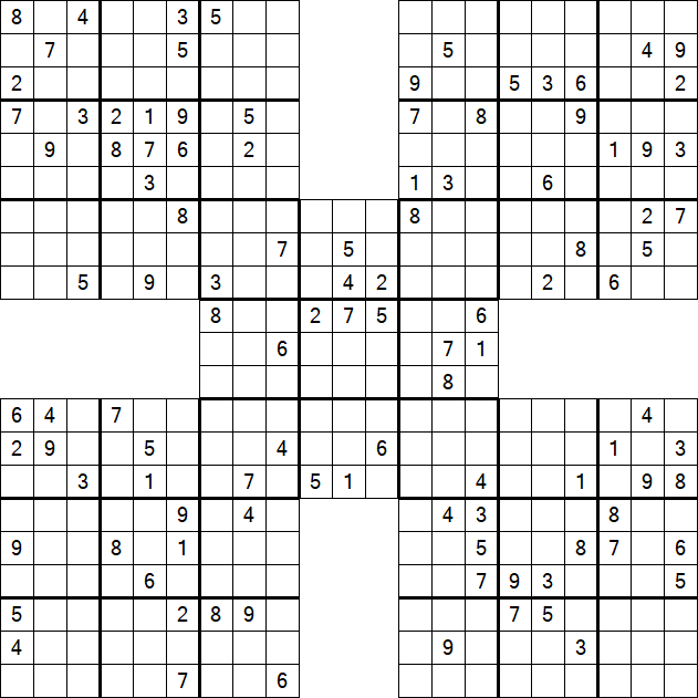 Samurai Sudoku - Difficile