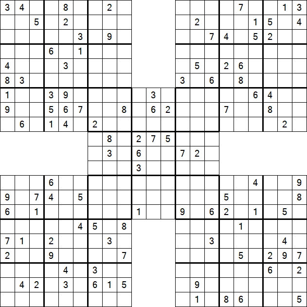 Samurai Sudoku - Difficile