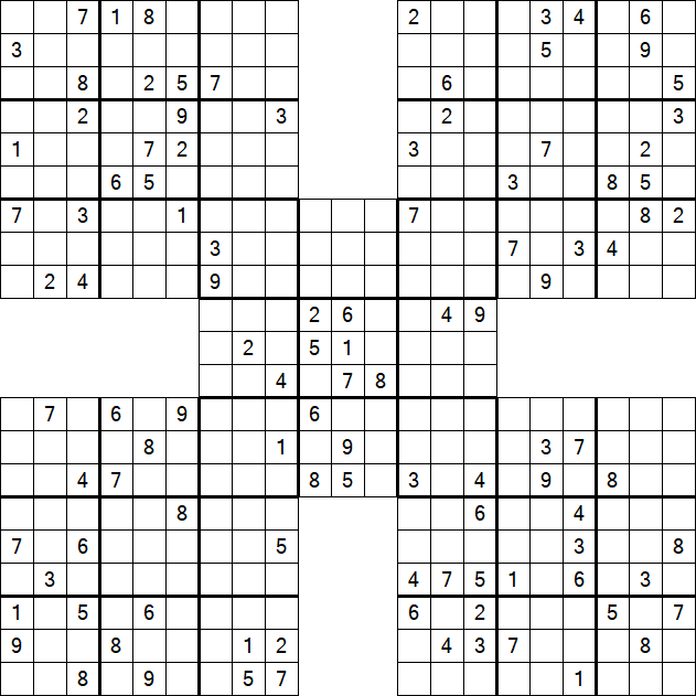 Samurai Sudoku - Difficile