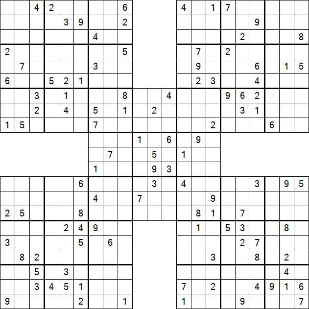 Samurai Sudoku - Difficile