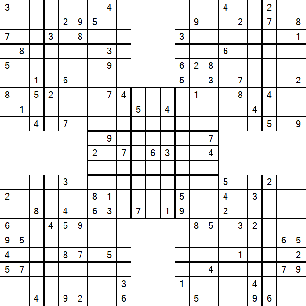 Samurai Sudoku - Difficile