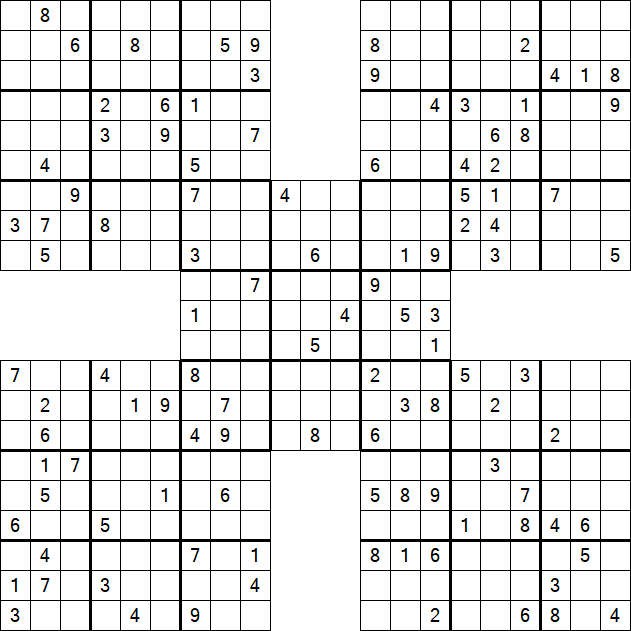 Samurai Sudoku - Difficile