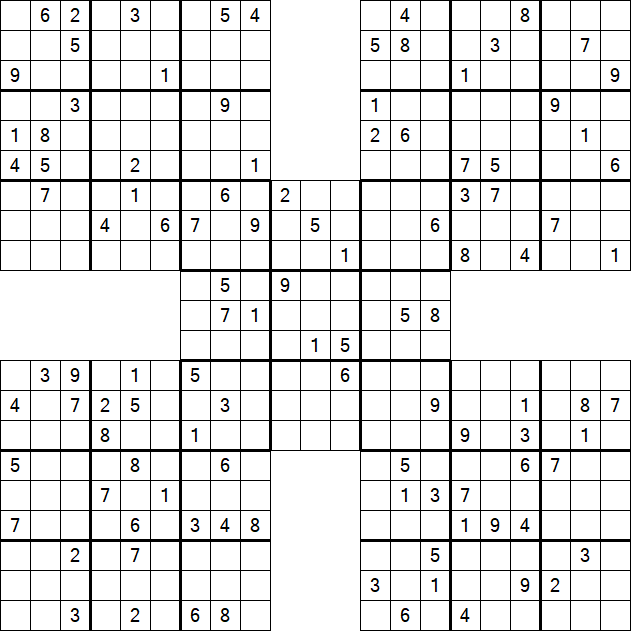 Samurai Sudoku - Difficile
