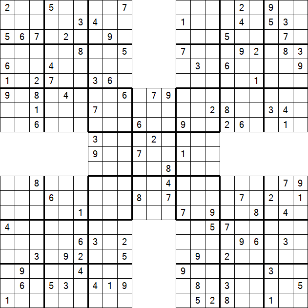 Samurai Sudoku - Difficile