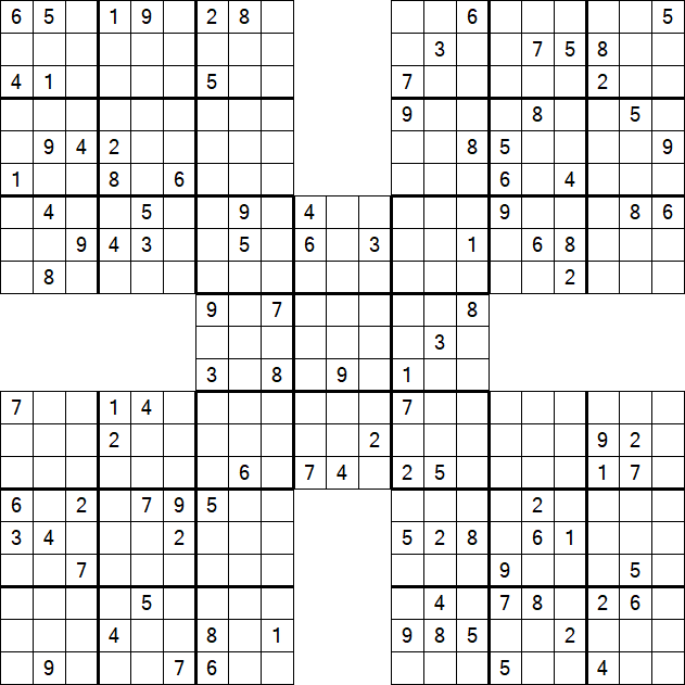 Samurai Sudoku - Difficile