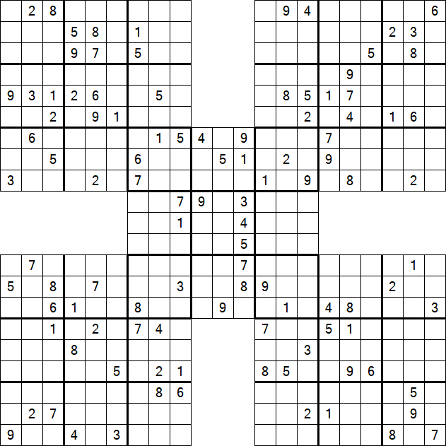 Samurai Sudoku - Difficile
