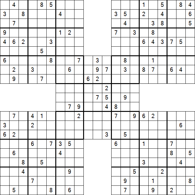 Samurai Sudoku - Difficile
