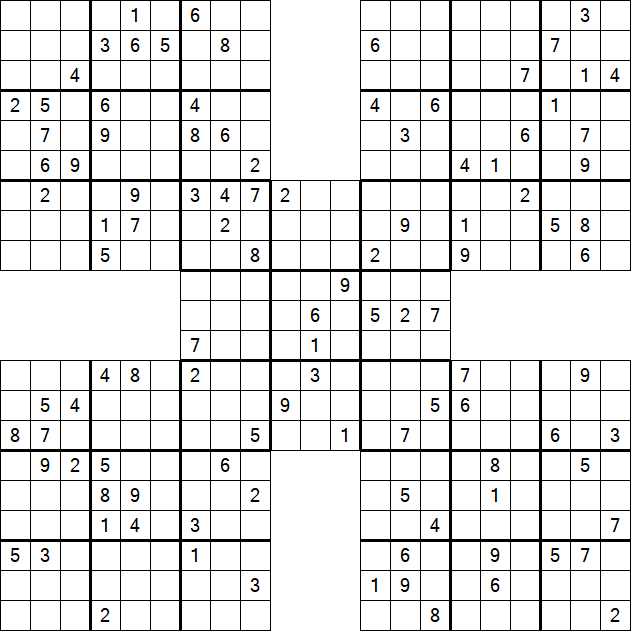 Samurai Sudoku - Difficile