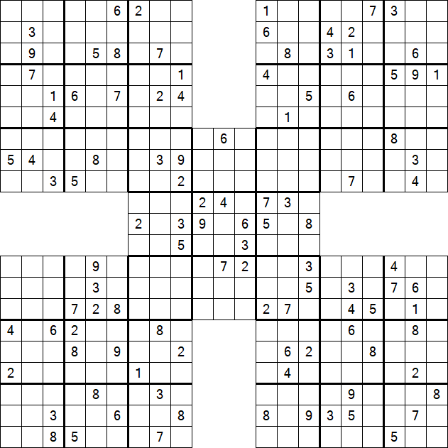 Samurai Sudoku - Difficile
