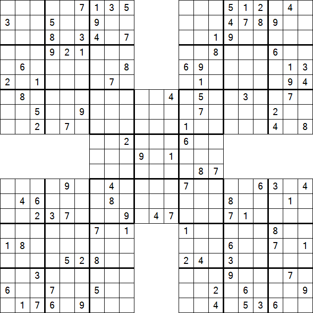 Samurai Sudoku - Difficile