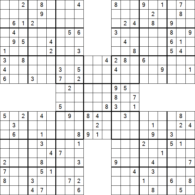 Samurai Sudoku - Difficile