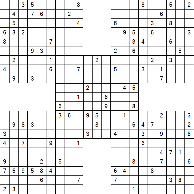 Samurai Sudoku - Difficile