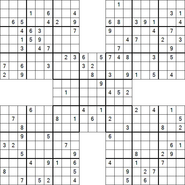 Samurai Sudoku - Difficile