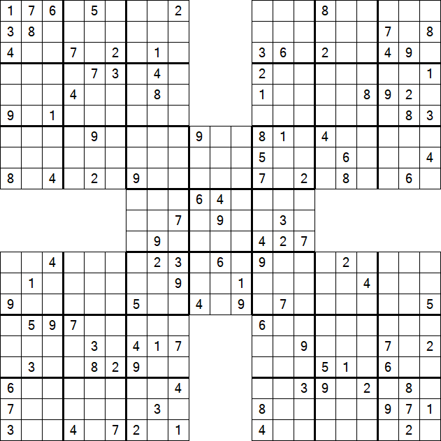Samurai Sudoku - Difficile