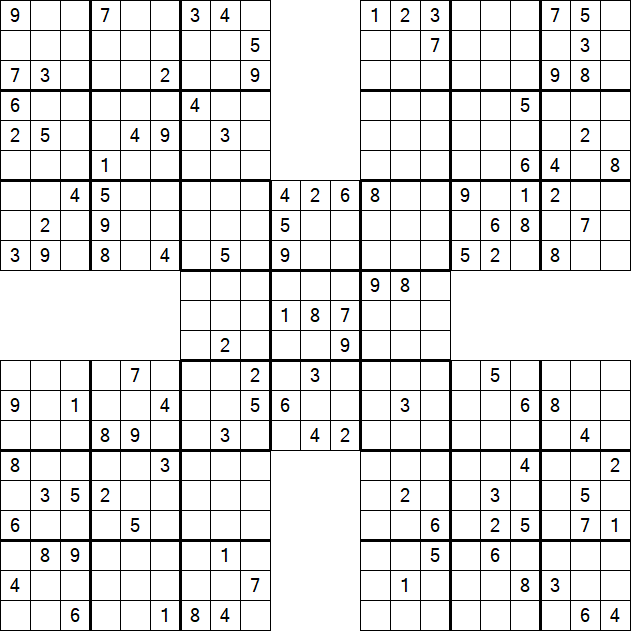 Samurai Sudoku - Difficile