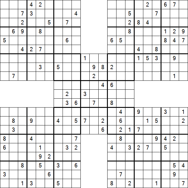 Samurai Sudoku - Difficile