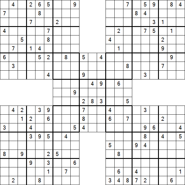 Samurai Sudoku - Difficile