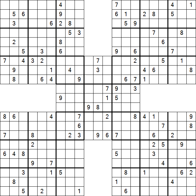 Samurai Sudoku - Difficile