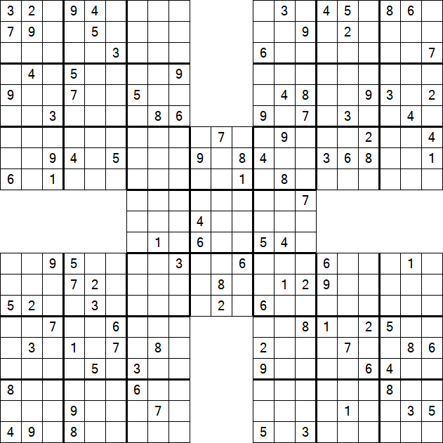 Samurai Sudoku - Difficile