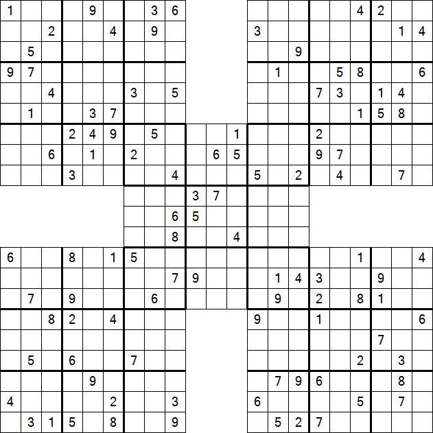 Samurai Sudoku - Difficile
