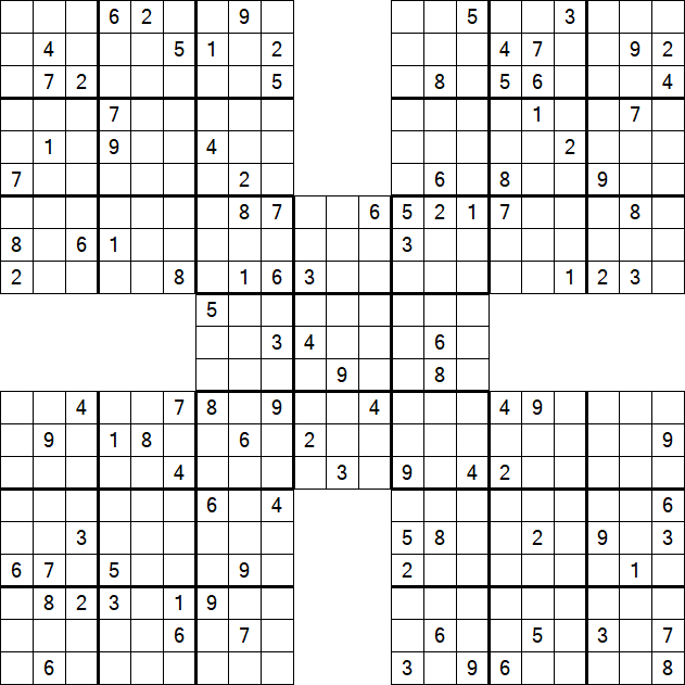 Samurai Sudoku - Difficile