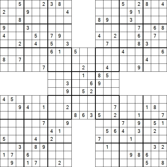 Samurai Sudoku - Difficile