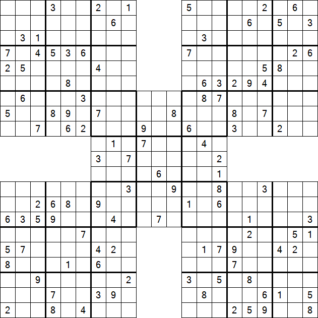 Samurai Sudoku - Difficile