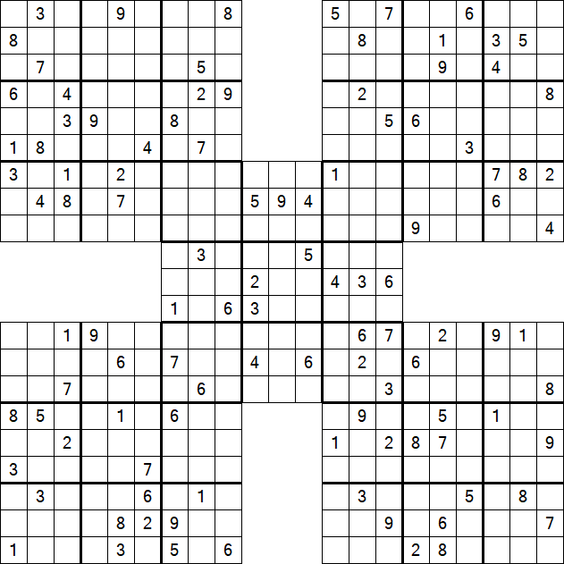 Samurai Sudoku - Difficile