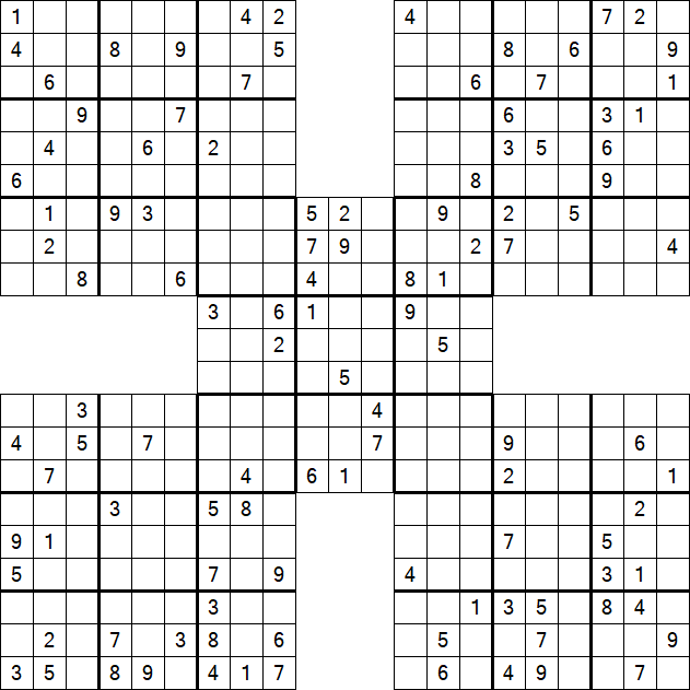 Samurai Sudoku - Difficile