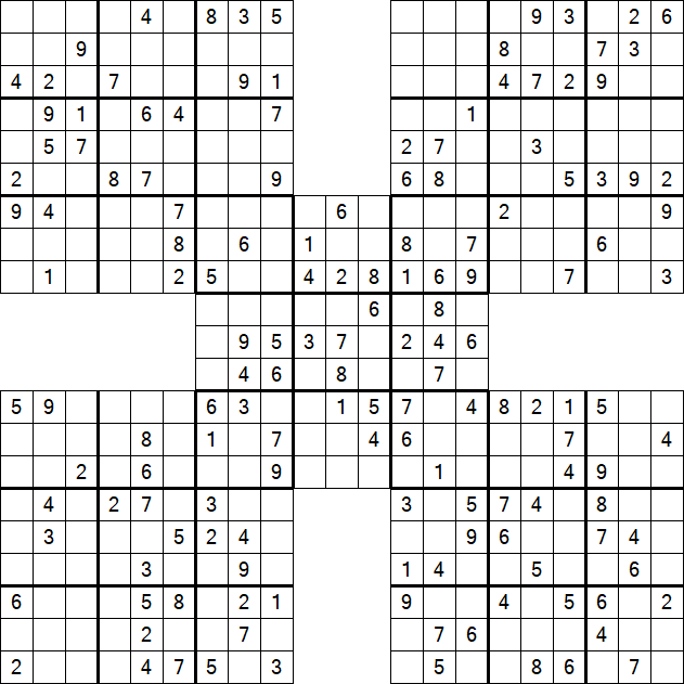 Samurai Sudoku - Moyen
