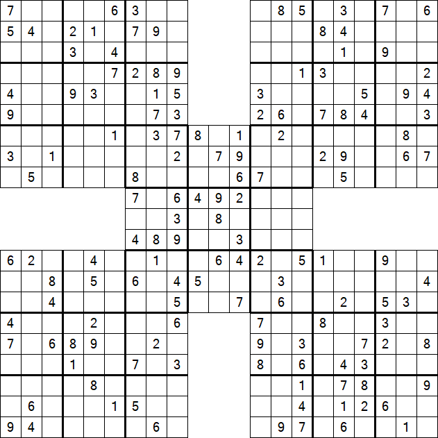 Samurai Sudoku - Medium