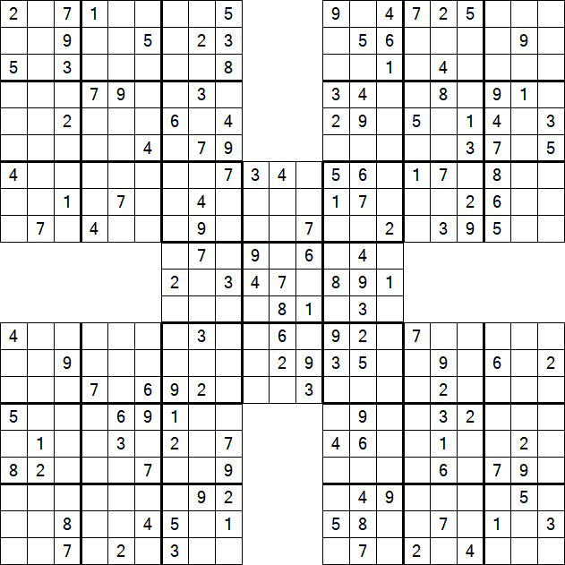 Samurai Sudoku - Medium
