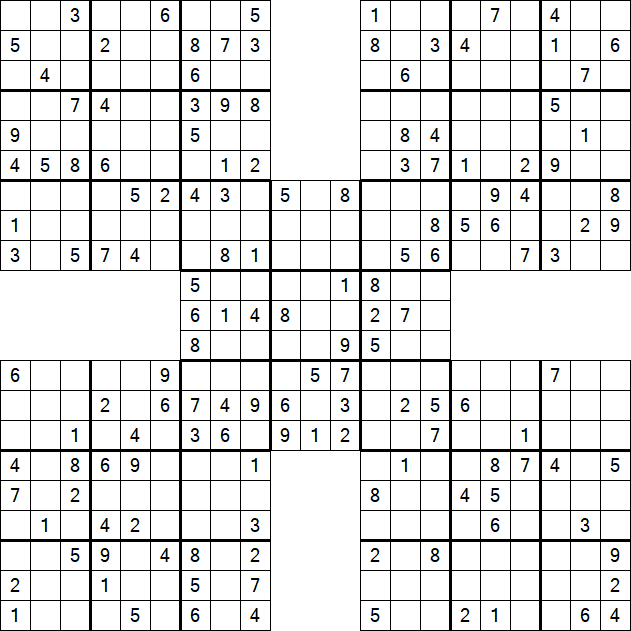 Samurai Sudoku - Medium