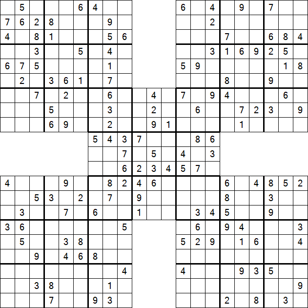 Samurai Sudoku - Medium