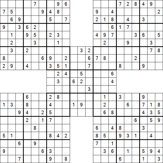 Samurai Sudoku - Medium