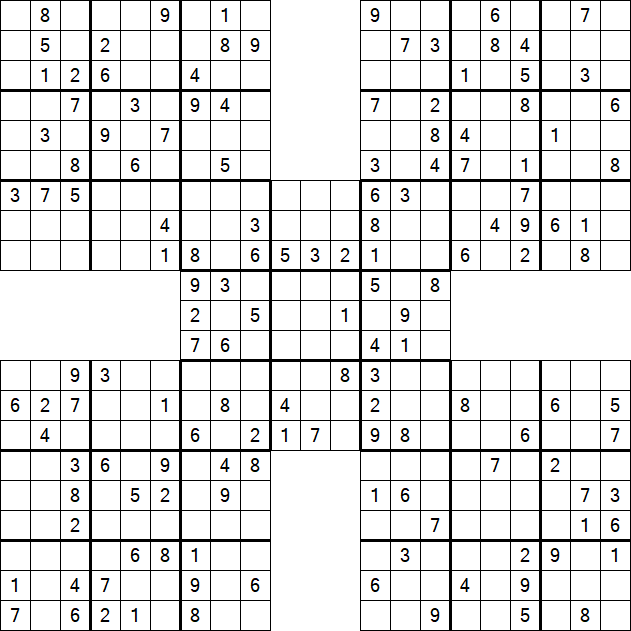 Samurai Sudoku - Medium
