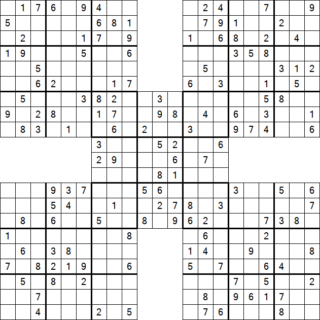 Samurai Sudoku - Medium