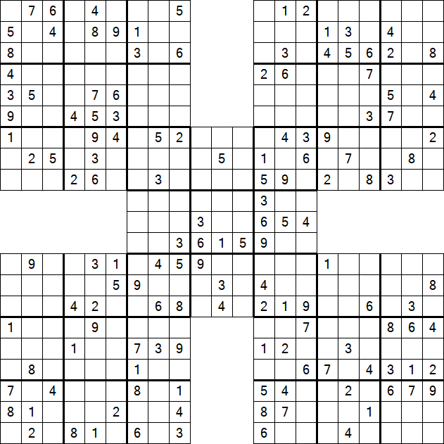 Samurai Sudoku - Medium