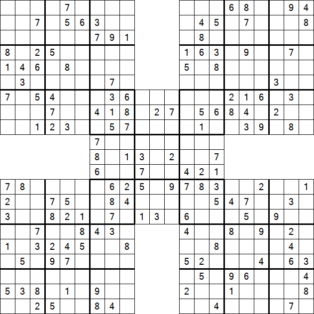 Samurai Sudoku - Medium