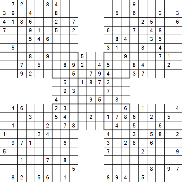 Samurai Sudoku - Medium
