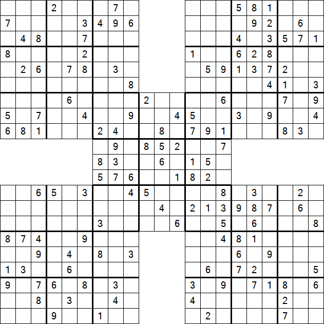 Samurai Sudoku - Medium
