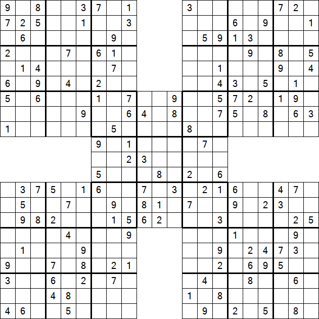 Samurai Sudoku - Moyen