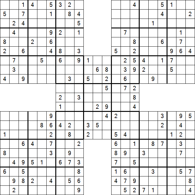 Samurai Sudoku - Medium