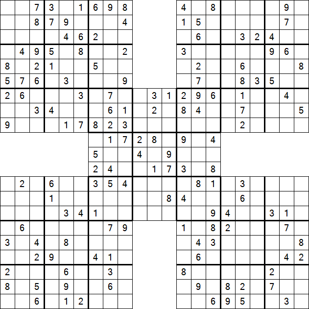 Samurai Sudoku - Medium