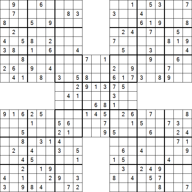 Samurai Sudoku - Moyen