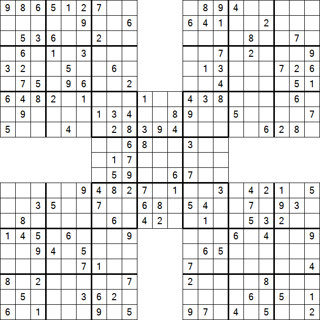 Samurai Sudoku - Moyen